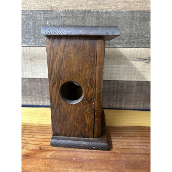 Vintage Owl Candle Holder Lantern Box Wooden Glass Window -scratches - Picture 6 of 8